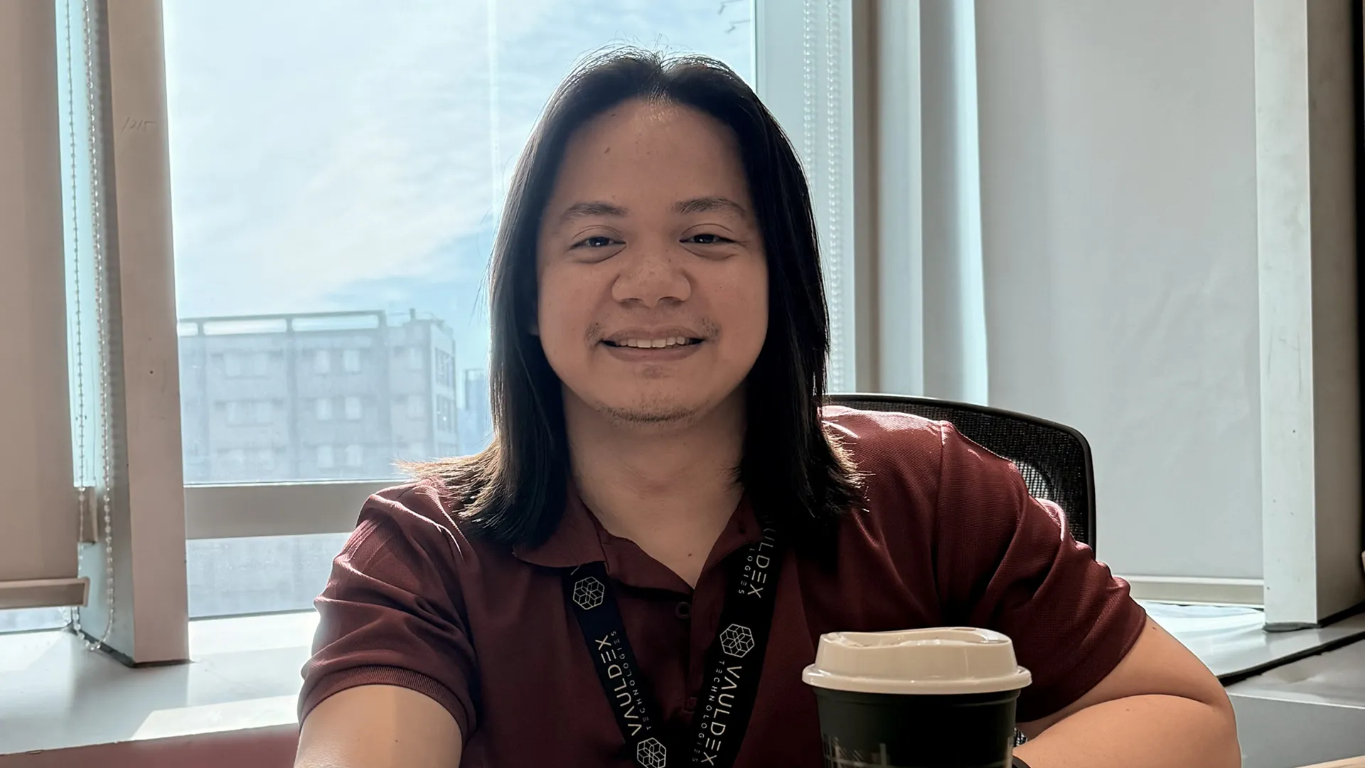 Kynji is smiling at us